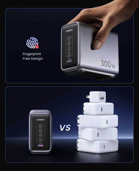 UGREEN Nexode 300W 5-Port Desktop Charger Настольное зарядное устройст