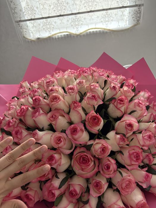 букет розовых розы 101 шт