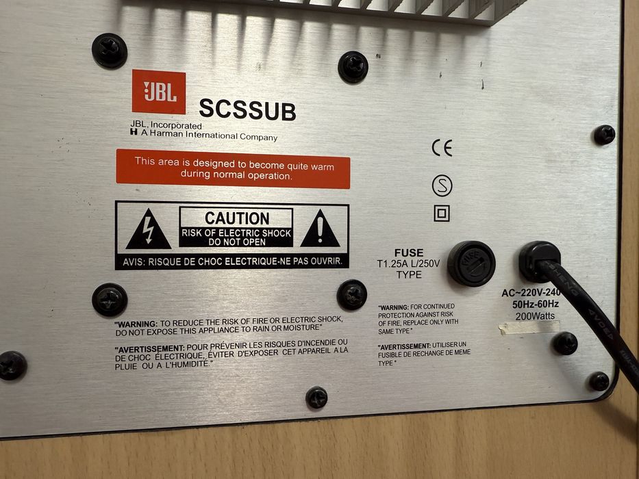 JBL SCS/SUB 8” Subwoofer