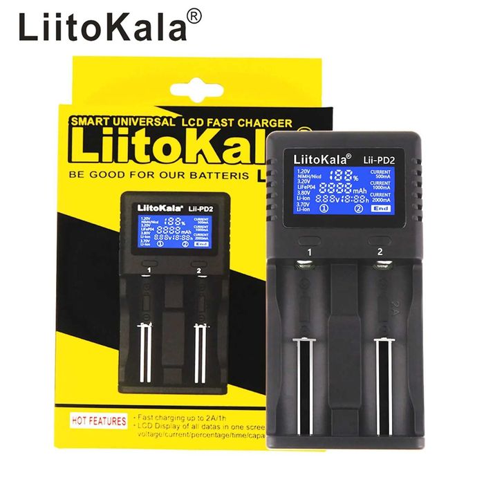 Интелигентно зарядно за 2 батерии Liitokala LII-PD2