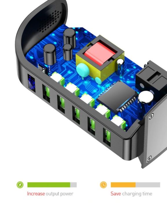 новая Мощная зарядка на 5 USB с индикацией тока заряда и напряжения
