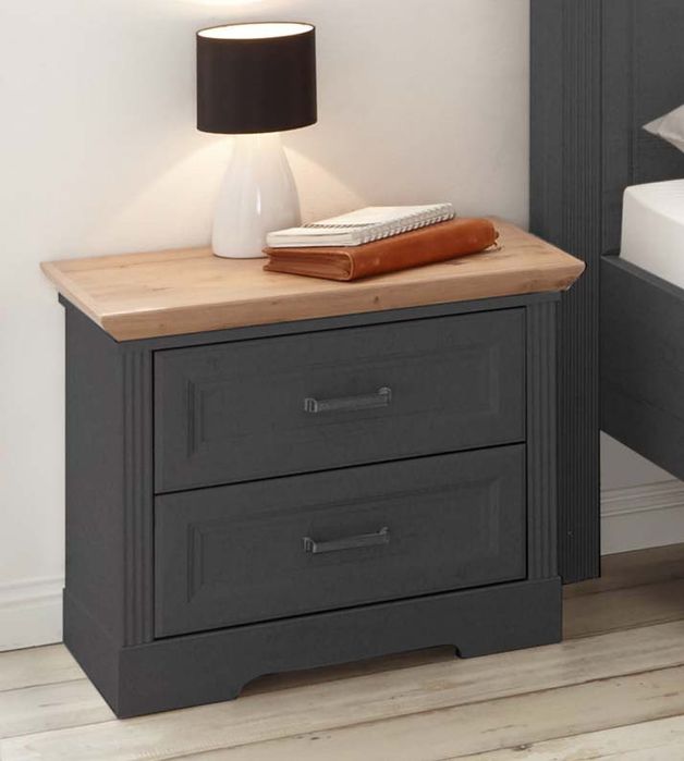 Спешно!2 нощни шкафчета и легло за матрак 180/200 комплект Сив Жасмин