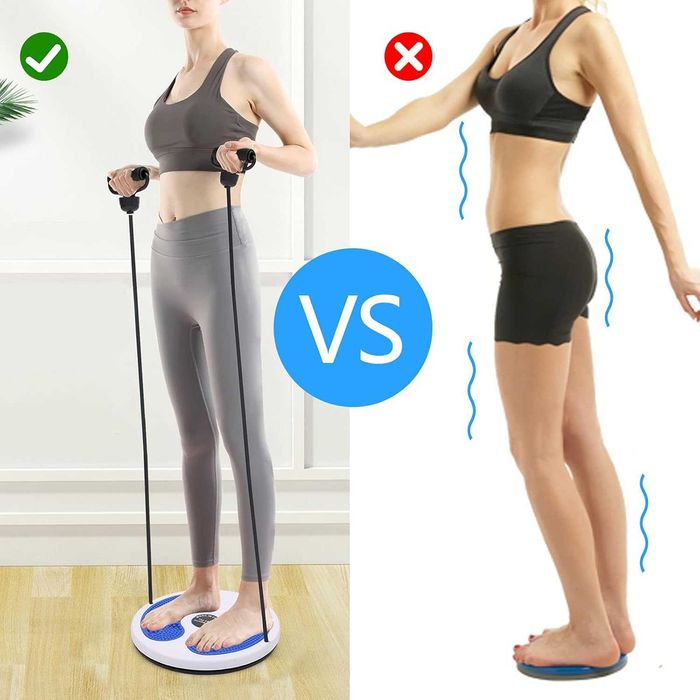 Disc de fitness rotativ cu 2 benzi elastice multifunctional 28 cm