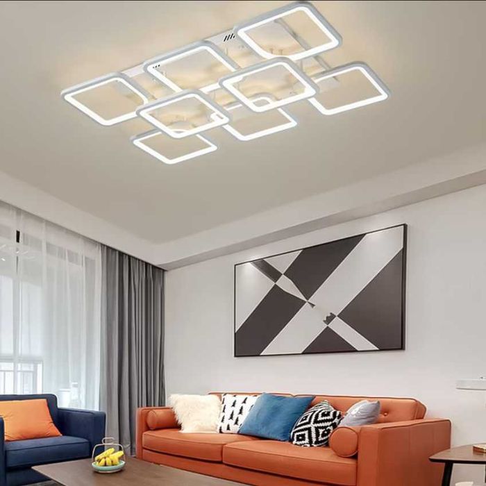 Абажур Луксозна LED 120W плафониера лампа плафон димируема квадрати