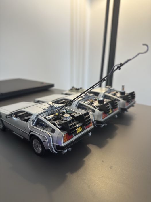 Set Pachet 3 machete DeLorean Time Machine Back to the Future Colecție completa 1/24 Scale