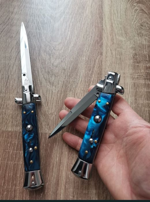 Briceag Stileto 24cm Albastru, Cuțit italian 24cm