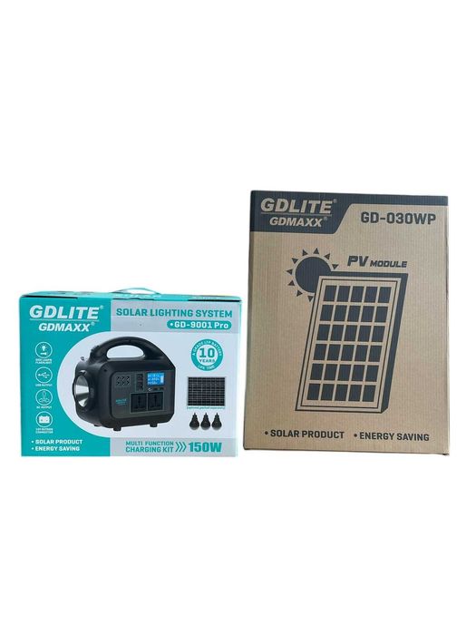 Преносима слънчева осветителна система Power Bank. Gd-9001 Pro AC-150W