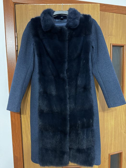 Пальто из шерсти и норки