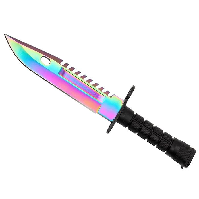 Cutit vanatoare IdeallStore®, Rainbow Rambo, 32.5 cm, teaca inclusa