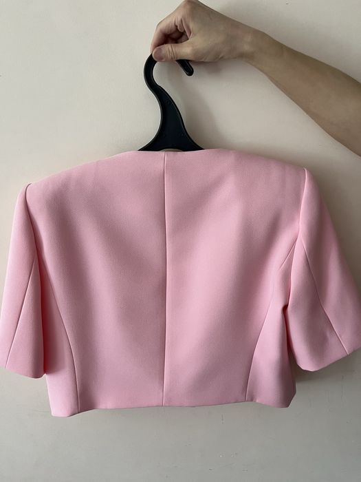 Укороченный пиджак Zara розовый