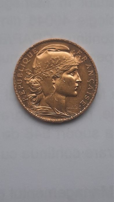 Moneda 20 Franci Marianne Roster 1904 rara