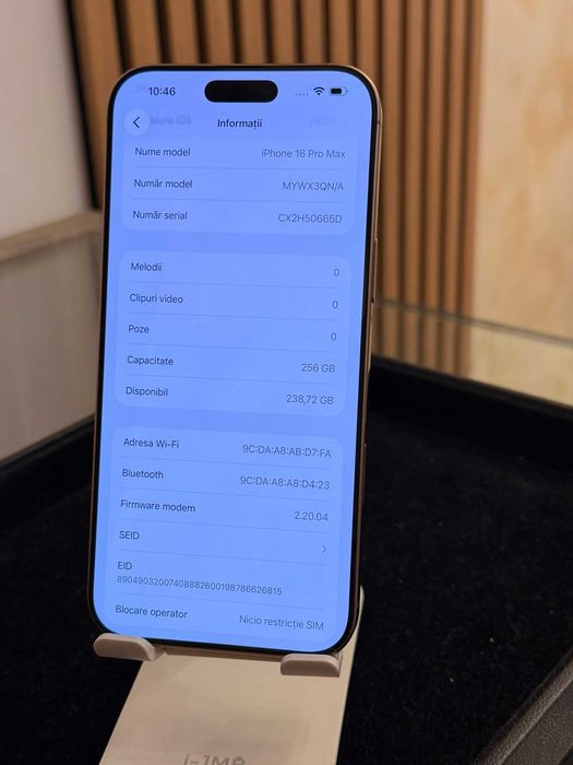 Iphone 16 Pro Max de 256Gb/89% sanatate baterie