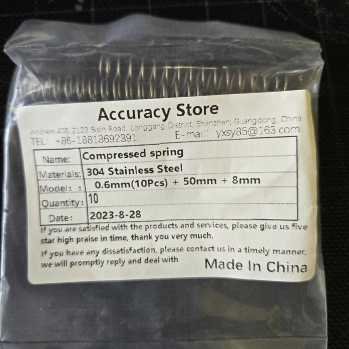 Пружина разные размерах