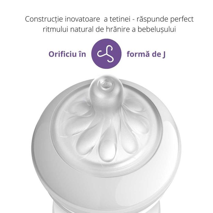 Set 2 biberoane Philips Avent Natural Response SCY670/02, cu dispozitiv anticolici AirFree, 125 ml, tetina care functioneaza ca sanul mamei, etc
