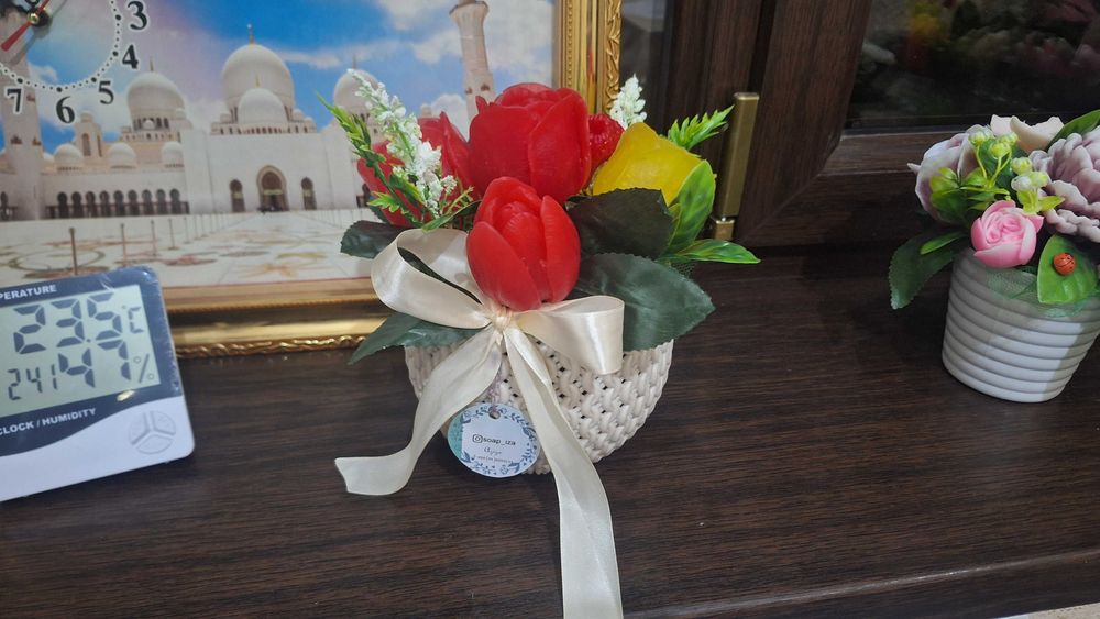 Букет из мыло ё корзина 8март аеллар айёмига совун гул якинлар ун