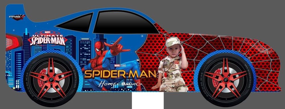 Spiderman Kravat - moshina, Yorqin chiroqlar, super dizayn, orzular