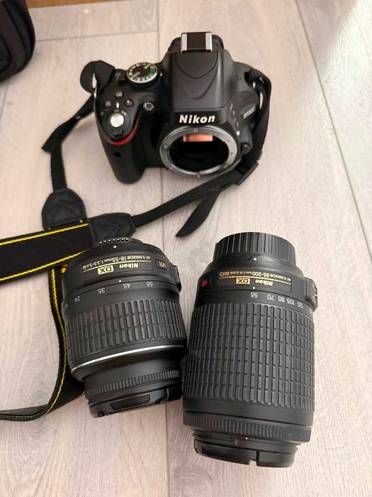 Kit Foto DSLR Nikon D5100 + Obiective 18-55mm & 55-200mm VR + Geantă Case Logic
