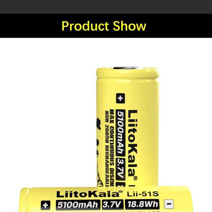 2XLiitokala Lii51S 26650 20A 5100mAH, Lii-35S 18650 battery 3.7V 3500m