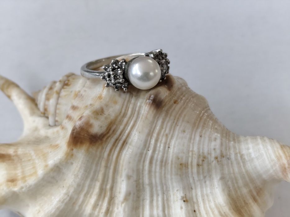 Сребърен пръстен 925 с перла