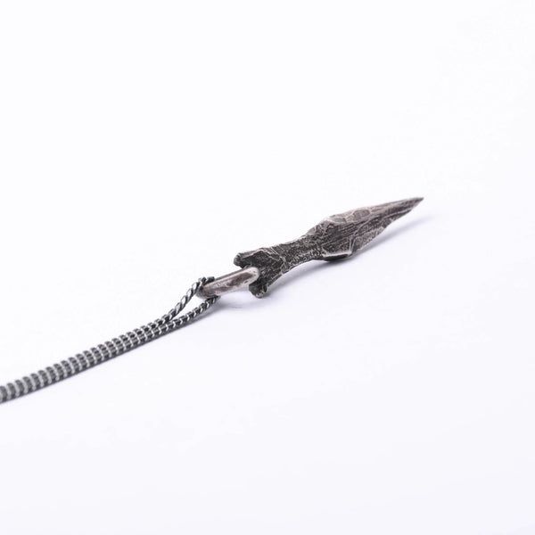 Сребърен медальон острие 925 | Мъжка висулка кинжал талисман за сила