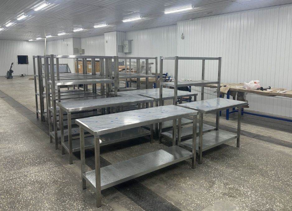 Стол мойка стеллажи линия раздачи