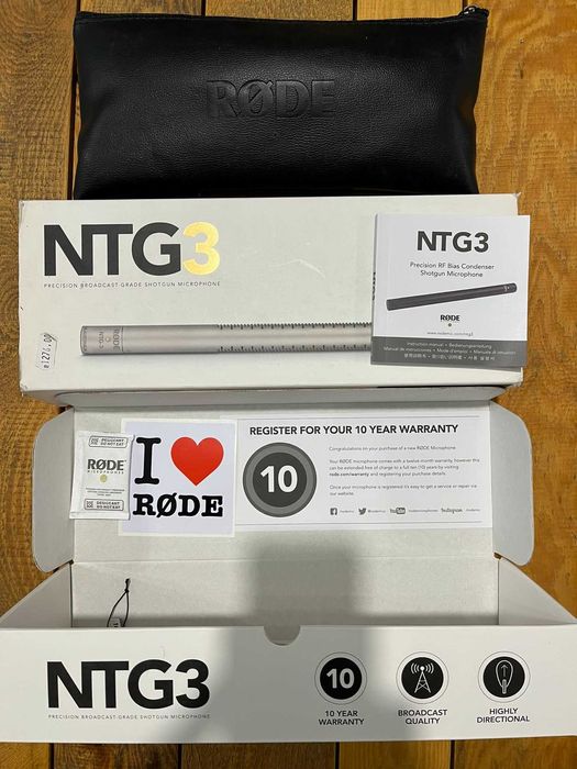 RØDE NTG3 професионален микрофон + Rycote Dead Cat - като нови