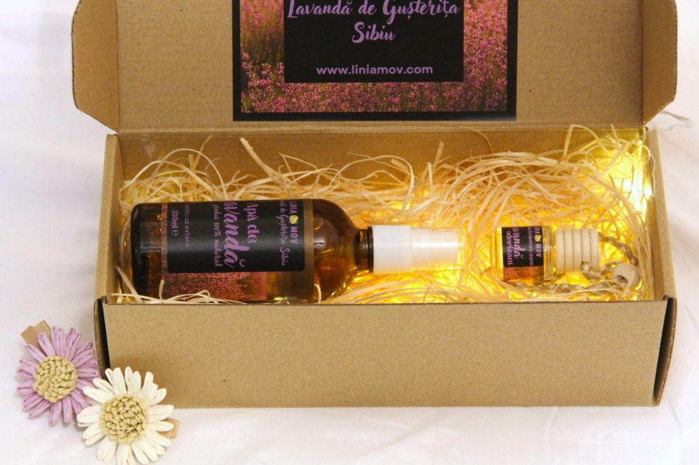 Linia Mov - Pachet Prospețime Dark: odorizant + apă de lavandă