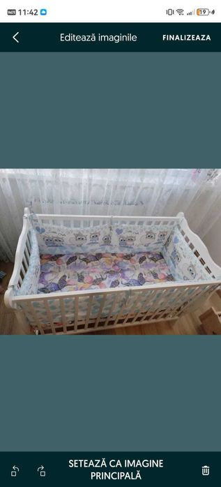 Patut bebe lemn masiv nou