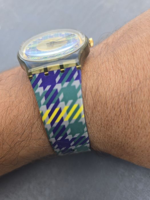 Ceas Swatch 1991 Gold Geprmetric Purple Swiss Made Watch  Men&Women Quartz
