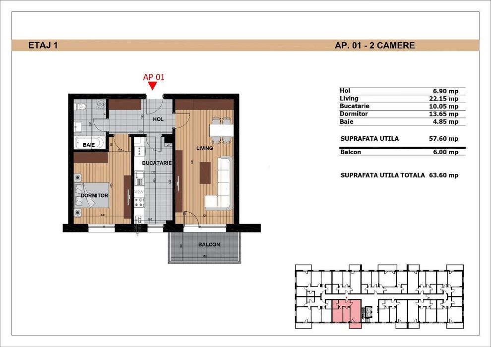 Apartament 2 camere, decomandat, zona excelenta cu acces la metrou