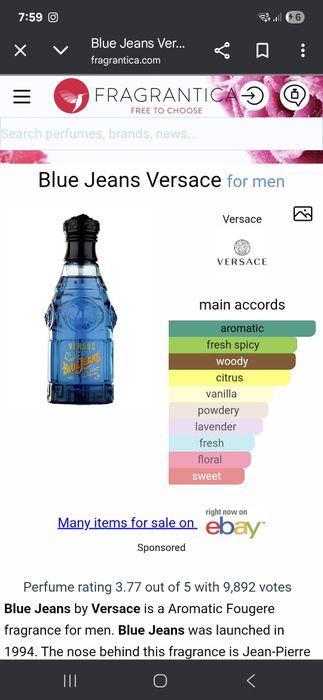 Продавам парфюум Versace Blue Jeans Eau De Toilette