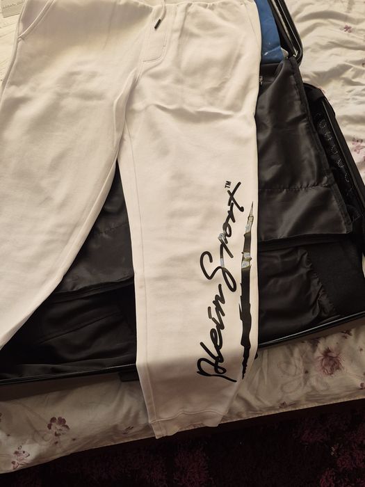 Pantaloni albi sport PHILIP PLEIN barbat