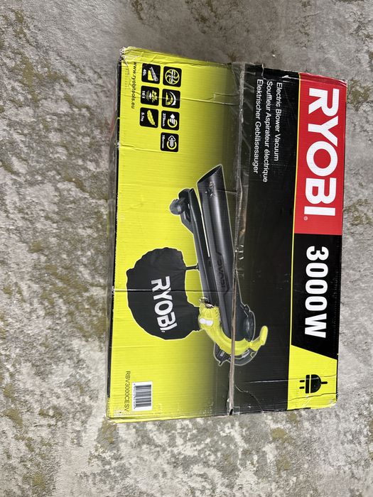 Suflanta / aspirator frunze, Ryobi RBV3000CESV, 3000 W, 3 functii, sac 45 l