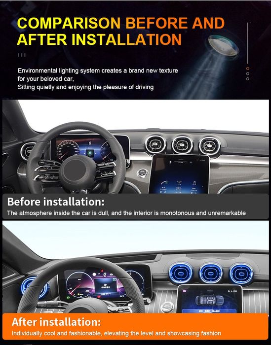 Set grile ventilatie Mercedes C Class W206 GLC X254 64 culori RGB