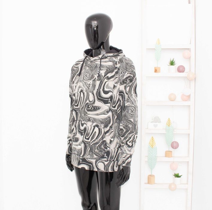 Gymshark мъжки суичър с качулка памук мраморен ефект худи за фитнес L