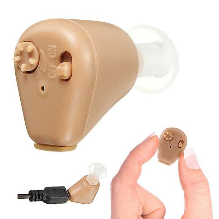 Топ цена!Удобeн слухов апарат с малки размери тип тапа с телесен  цвятXB-102