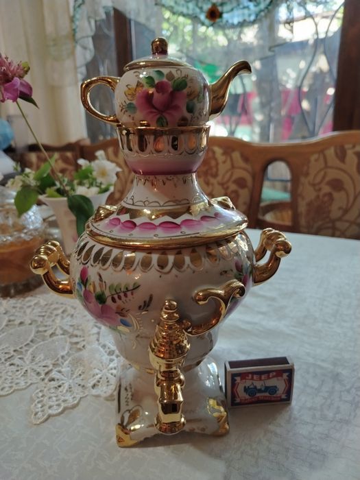 Фарфоровые самовары Гжель, СССР.
