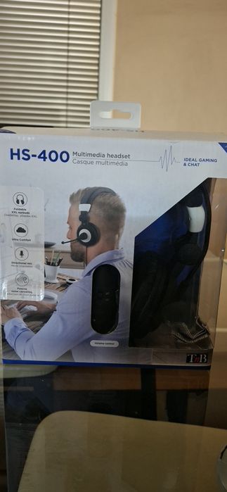 Геймърски слушалки T'nB HS-400. ,,Чисто Нови в Оригиналната си кутия
Свързване: Кабелно с 200 см дължина на кабела.
Аудио: 40 мм драйвери с честотен д