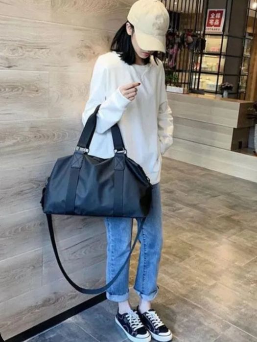 Сумка спортивная для спорта и фитнеса, цвет: тёмно синий и чёрный