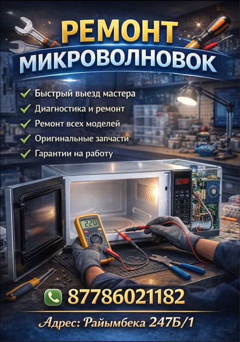 Ремонт микроволновок кофемашин пылесосов парогенераторов Алматы