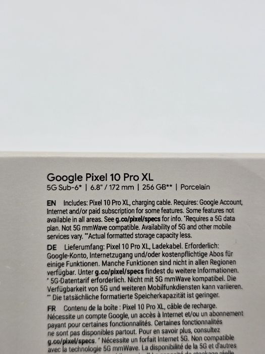 Google Pixel 10 Pro XL, 256GB, 16GB RAM, 5G, Porcelain, SIGILAT