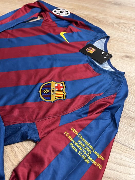 Tricou de fotbal cu maneca lunga Nike FC Barcelona finala champions league 2006 Ronaldinho 10 Nou