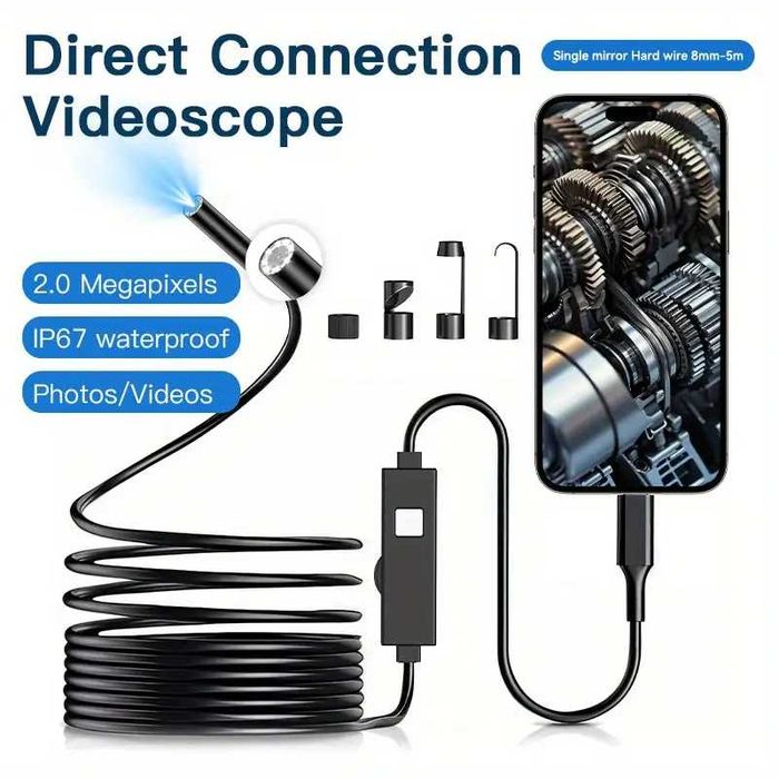 Ендоскоп с регулируема яркост кабел 5метра 4,3 инча Камера - 4 вида