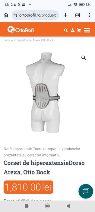 Corset de hiperextensieDorso Arexa, Otto Bock