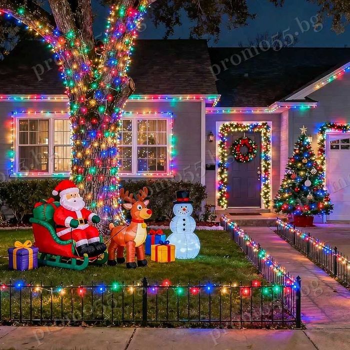 Коледна Светлинна Верига 50м с 250 Диода в Три Цвята Коледна Декорация