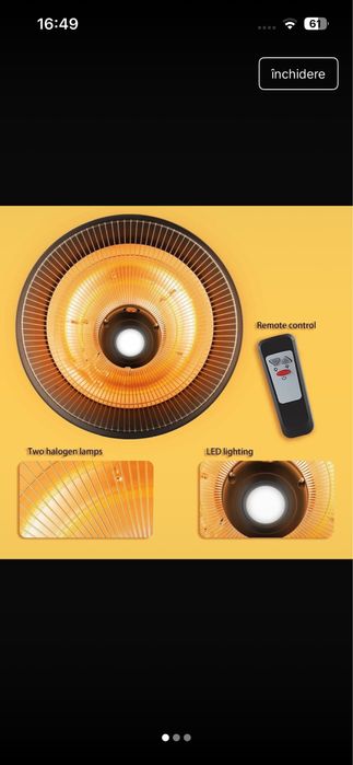 Incalzitor cu halogen pentru exteriror