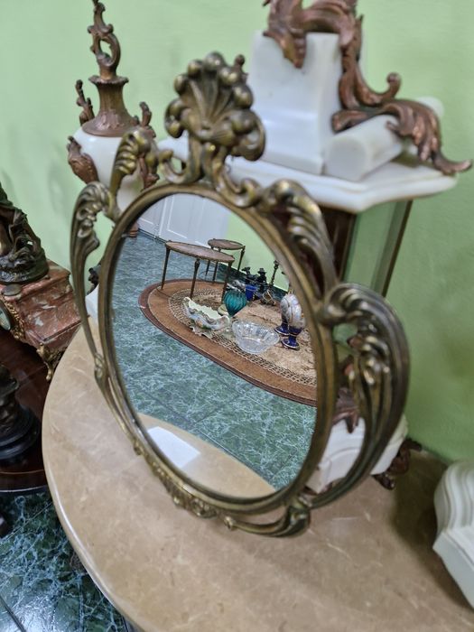 Прекрасно антикварно френско бронзово огледало