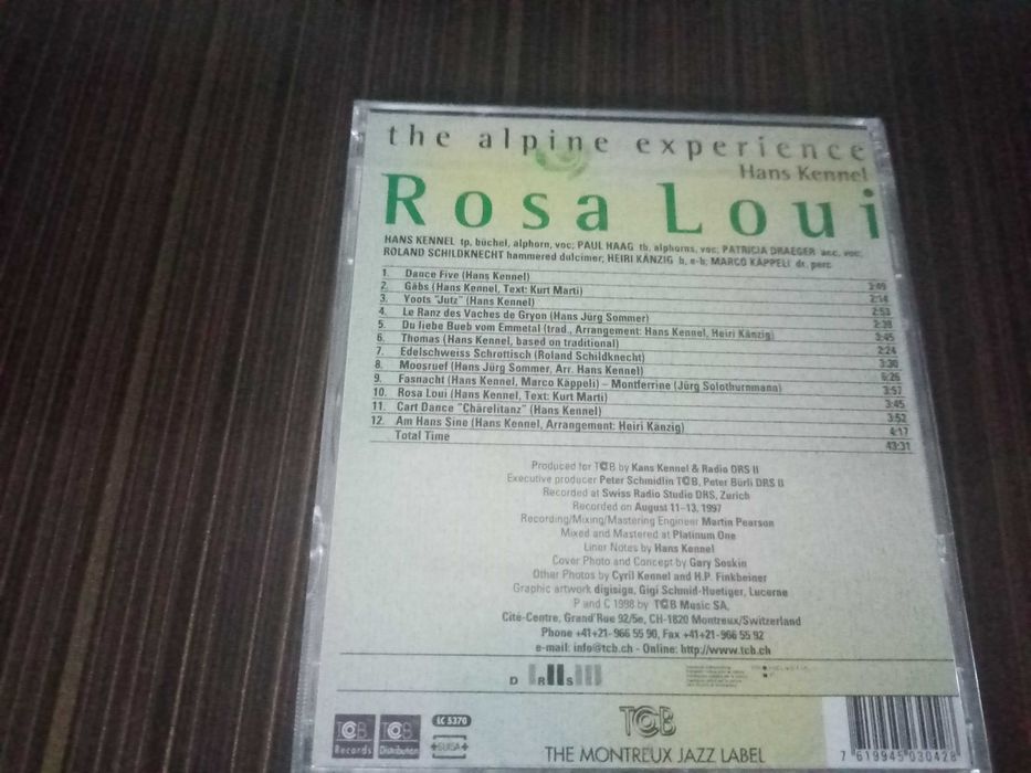 Новый запокованный. Альбом- диск с 12 песнями Rosa Loui - Hans kennel