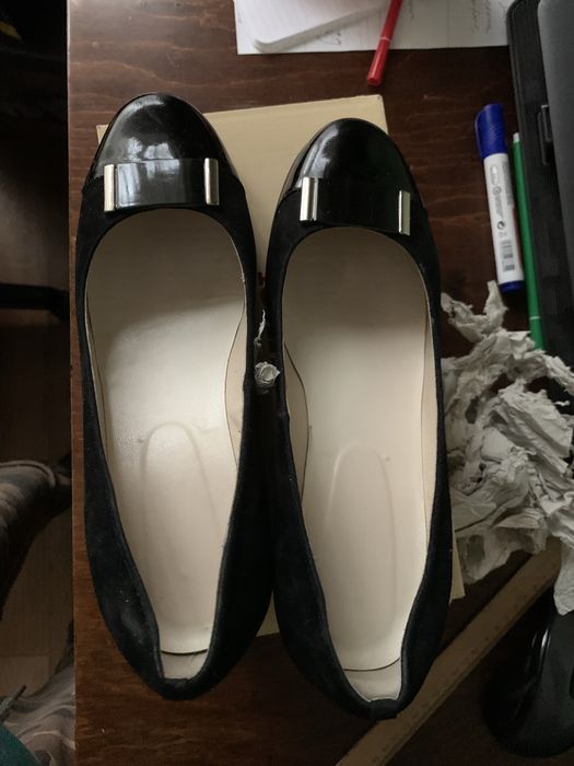 РАСПРОДАЖА! Черные кожаные туфли лодочки!