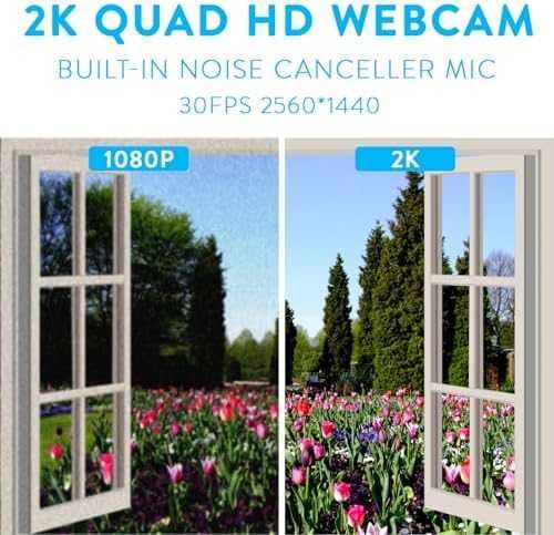 Нова 2K QHD Уеб камера с микрофон автофокус капак за поверителност за Zoom Skype